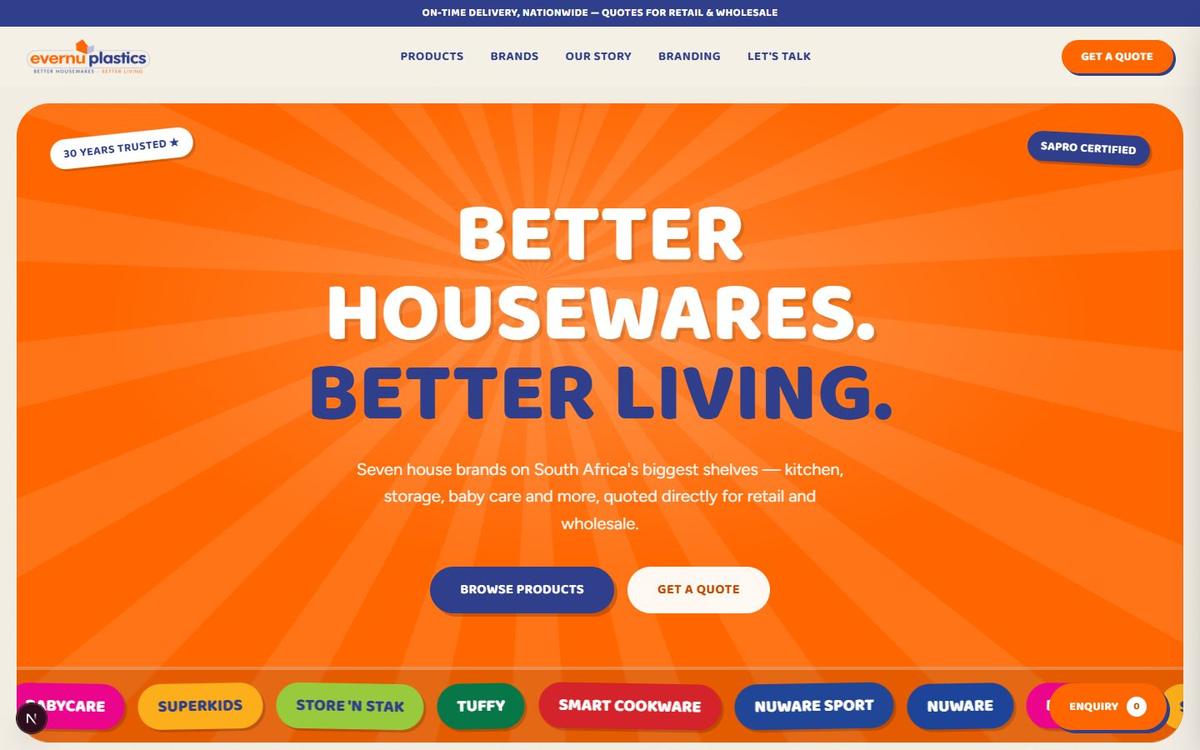 Evernu concept homepage