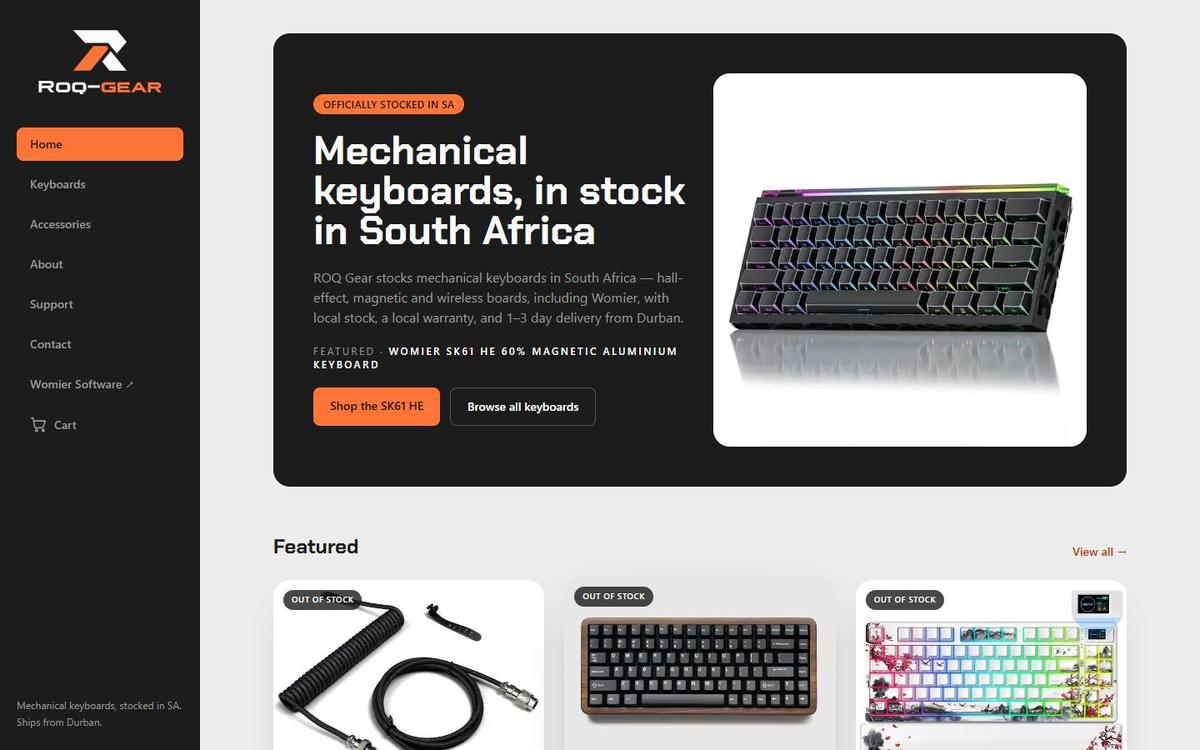 ROQ Gear storefront